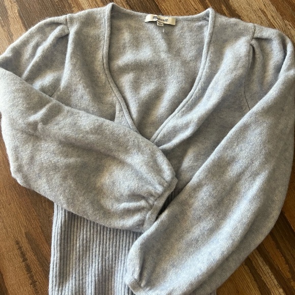 Madewell Sweaters - Madewell baby blue  V-Neck Sweater